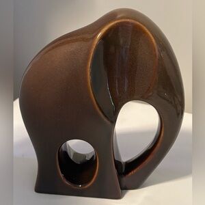 Gorgeous Modernist Ceramic Elephant Sculpture, with a Gradient Gold-Brown Glaze